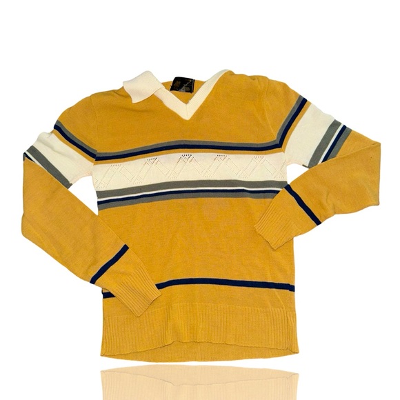 Vintage “Teen Works” Long Sleeve Acrylic Dress Shirt by SEARS: 70’s Clothing - Picture 1 of 5